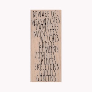 Beware Of: RUBBER STAMP, Halloween Stamp, Witch Stamp, Werewolf Stamp, Vampire Stamp, Monster Stamp, Ghost Stamp, Demon Stamp, Zombie Stamp