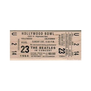 Die Beatles / Hollywood Bowl STEMPEL, Beatles Ticket Stempel, Hollywood Bowl Stempel, Hollywood, John, Paul, Ringo, George, Beatles Konzert