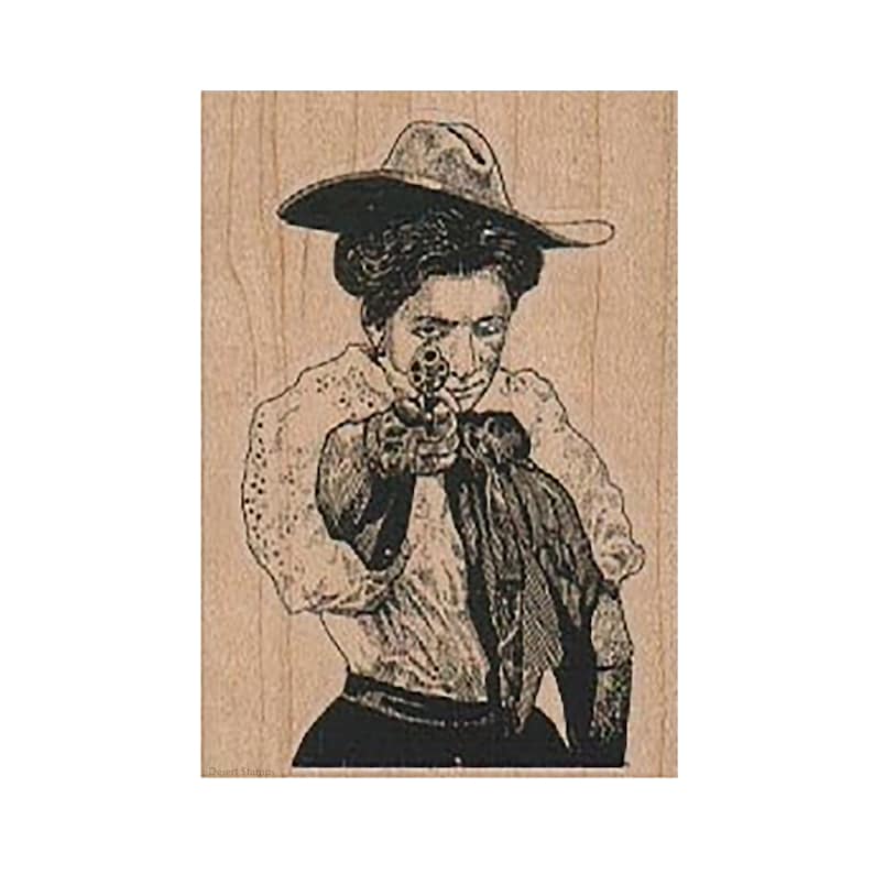 Shooting Stamp Western Stamp Shot Cowgirl With Gun RUBBER STAMP Cowgirl Stamp Gun Stamp Wild Wild West Cowboy Hat Old West Stamp