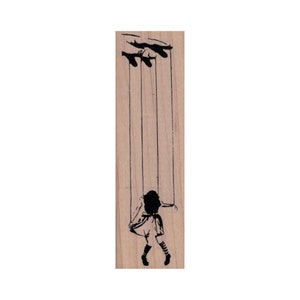 SELLO DE GOMA Banksy Marionette Girl, Sello de marioneta, Sello de marioneta, Sello Banksy, Sello On A Rope, Sello de niña, Sello de Puppet Master