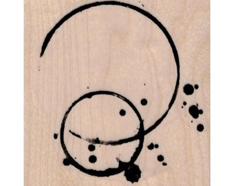 Double Coffee Rings RUBBER STAMP, Coffee Stamp, Java Stamp, Coffee Lover Gift, Coffee Ring Stamp, Mixed Media Stamp, Coffee Stain Stamp