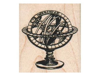 Sello de goma con forma de globo terráqueo, sello steampunk, sello steampunk de globo terráqueo, sello victoriano de globo terráqueo, sello victoriano, sello mundial, sello vintage de globo terráqueo