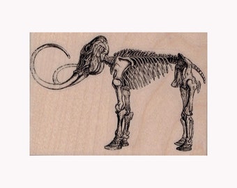 Woolly Mammoth Skeleton RUBBER STAMP, Woolly Mammoth Stamp, Skeleton Stamp, Skull Stamp, Mammuthus Primigenius Stamp, Mammoth Skeleton