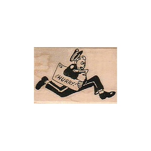 Sello de goma "Cartero apurado", Sello de entrega de correo, Cartero entregando cartas, Sello de correo, Sello de cartero, Sello de cartero apurado