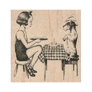 Teeparty STEMPEL, Stempel Spielendes Kind, Kinder Stempel, Spielendes Kind Stempel, Hundestempel, Best Friends Stempel, Geburtstagsstempel, Welpe Stempel