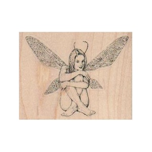 Sitting Fairy RUBBER STAMP, Fantasy Stamp, Fairy Stamp, Garden Stamp, Pixie  Rubber Stamp, Sprite Stamp, Fay Stamp, Winged Lady Stamp, Wings