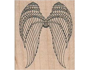 Steampunk Wings RUBBER STAMP, Steampunk Stamp, Wing Stamp, Mechanical Wings Stamp, Angel Stamp, Hero Stamp, Flight Stamp, Angel Wings Stamp