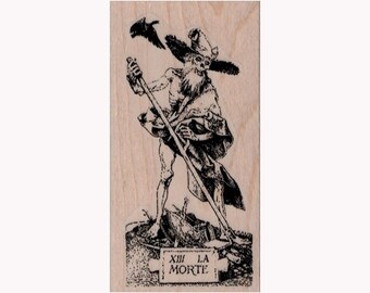 Death Tarot Card RUBBER STAMP, Fortune Teller Stamp, Death Stamp, Tarot Card Stamp, Future Stamp, Magic Stamp, Horoscope Stamp, La Morte