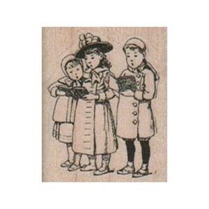 SELLO DE GOMA Trío cantante, Sello de Navidad, Sello de villancico, Sello de villancicos infantiles, Sello de niño, Sello de niños cantantes, Sello de alegría
