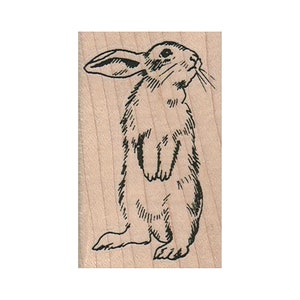 Bunny Looking Right RUBBER STAMP, Bunny Stamp, Rabbit Stamp, Easter Bunny Stamp, Fluffy Bunny Stamp, Rabbit Lover Stamp, Easter Stamp, Pet