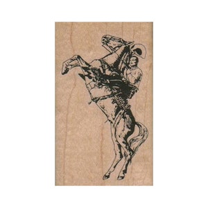 Bucking Cowboy RUBBER STAMP, Cowboy Stamp, Western Stamp, Old West Stamp, Wild Wild West, Horse Riding Stamp, Rodeo Stamp, Horse Stamp