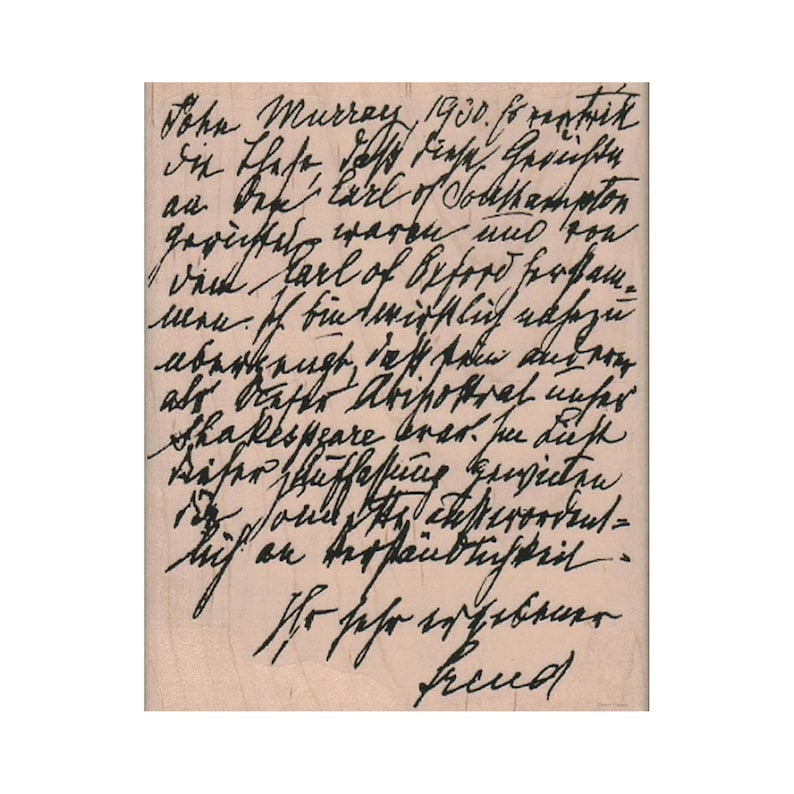May include: A vintage postcard with a handwritten message in black ink. The message reads: "Sohn Murray, 1900. so restrik die these, da&szlig; diese Gerichten an defe Carl of Southampton gerichteten waren und von derm Carl of Oxford herfan. men. If bintwirftlich ekhezu aberhengt, dass sie auderer als Neste Abisoftral unser Shakespeare orer, som dust Recher sch&ouml;ffessing geweten, die sond te inſterordent- Mis on Ihr sehr erhebener freud"