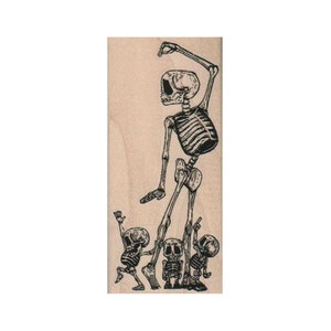 Sello de goma de la familia esqueleto, sello de Halloween, sello de esqueleto, sello de esqueleto divertido, sello de esqueletos, sello de la familia esqueleto, esqueleto