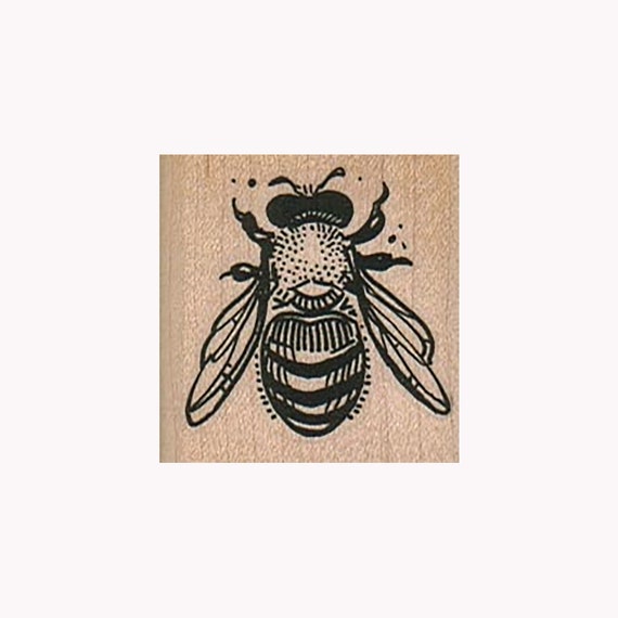 Big Bumble Bee Rubber Stamp Flying Bee Insect