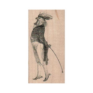 Tampon en caoutchouc poulet J.J Grandville, tampon poulet, poulet anthropomorphe, tampon coq, tampon steampunk, tampon poulet, coq