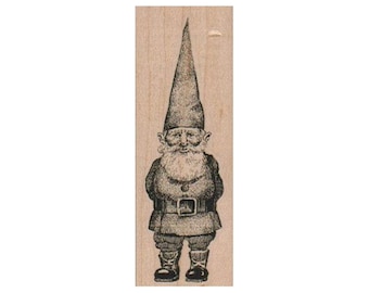 Gnome RUBBER STAMP, Garden Gnome Stamp, Gnome Stamp, Gnomes Stamp, Elves Stamp, Elf Stamp, Fantasy Stamp, Gardening Stamp, Flower Stamp