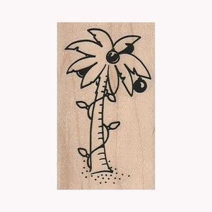 Christmas Palm Tree RUBBER STAMP, Christmas Tree Stamp, Tropical Christmas Stamp, Christmas Crafts, Christmas Cards, Palm Tree Stamp, Xmas