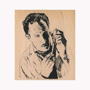 Doctor With Needle RUBBER STAMP, Vincent Price Stamp, Halloween Stamp, The Tingler Stamp, Scary Movie Stamp, Horror Movie Stamp, Halloween