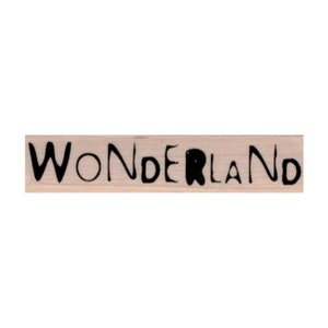 WONDERLAND RUBBER STAMP, Alice in Wonderland Stamp, Wonderland Stamp, Looking Glass Rubber Stamp, Mad Hatter, Alice, Queen of Hearts