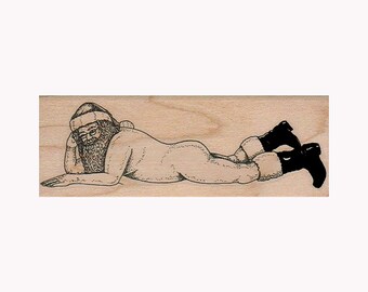 Pin Up Santa RUBBER STAMP, Santa Claus Stamp, Bad Santa Stamp, Naughty Holiday Stamp, Naughty Santa Stamp, Funny Holiday Stamp, Christmas