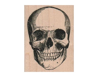 Skull RUBBER STAMP, Skull Stamp, Halloween Stamp, Bones Stamp, Skull Stamp, Halloween Skull Stamp, Scary Stamp, Skeleton Stamp, Halloween