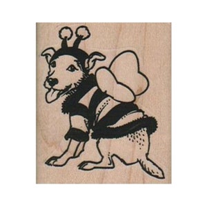 Bee Dog RUBBER STEMPEL, Dog Stamp, Dog Lovers Stamp, Dog in Costume Stamp, Cute Dog Stamp, Costume Stamp, Bee Stamp, Doggy Stamp, Canine Stmap