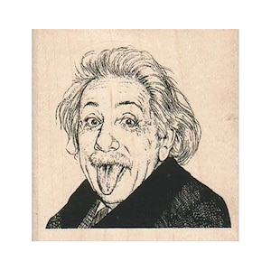 Sello de goma de lengua de Einstein, sello de Einstein, sello de ciencia, sello de persona famosa, sello de hombre, regalo de amante de Einstein, lengua fuera