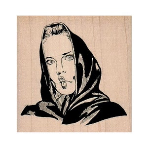 Woman Puckering Lips RUBBER STAMP, Pucker Up Stamp, Fish Lips Stamp, Funny Lady Stamp, Kiss My Ass Stamp, Lips Stamp, Funny Stamp, Lady
