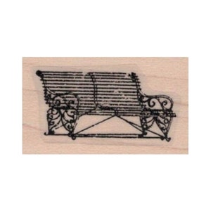 Fancy Bench RUBBER STAMP, Park Bench Stamp, Bench Stamp, Park Rubber Stamp, Wooden Bench Stamp, Vintage Stamp, Victorian Stamp, Seat Stamp