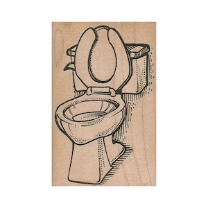 Wc-bril omhoog RUBBER STEMPEL, badkamerstempel, wc-stempel, wc-brilstempel, potje stempel, wc-papierstempel, stempel open toilet, humor