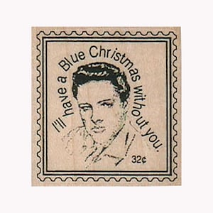 Ich habe eine blaue Weihnachten Stempel, Elvis Stempel, Elvis Presley Stempel, Weihnachtsstempel, Blaue Weihnachten Ohne Dich Stempel, XMas Stempel