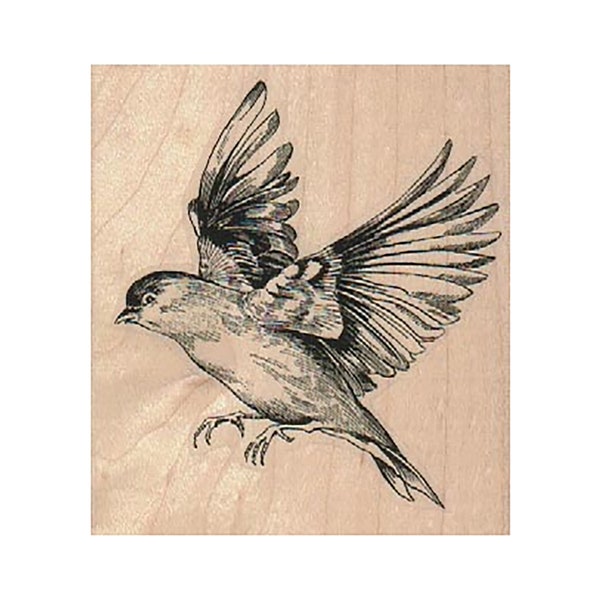 Flying Bird RUBBER STAMP, Nature Stamp, Bird Stamp, Outdoor Stamp, Aves Stamp, Bird Lover Stamp, Flying Bird Stamp, Bird Flying Left Stamp