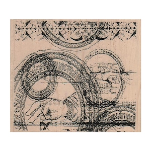 Hand Collage RUBBER STAMP, Background Stamp, Mixed Media Stamp, Steampunk Stamp, Collage Stamp, Post Card Background, Postmarks, Hand Stamp