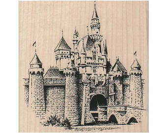 Castle RUBBER STAMP, Fantasy Stamp, Dragon Stamp, Merlin Stamp, Medieval Stamp, Middle Ages Stamp, Castle Stamp, Princess Stamp, Fortress