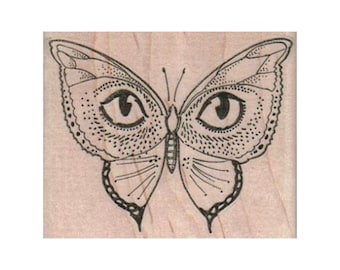 Butterfly Eyes RUBBER STAMP, Nature Stamp, Insect Stamp, Butterfly Stamp, Fantasy Stamp, Butterflies, Insect Stamp, Butterfly Lovers, Eyes