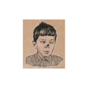 Jongen met vlieg op zijn neus RUBBERSTEMPEL, kinderstempel, jongensstempel, grappige postzegel, vliegstempel, insectenstempel, kinderstempel, kinderstempel, speelstempel