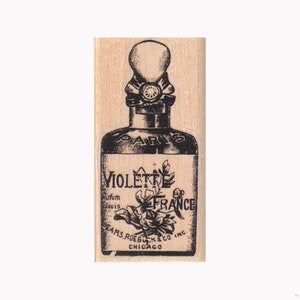 Violet France Parfum RUBBER STAMP, French Stamp, Paris Stamp, Vintage Bottle Stamp, Vintage French Bottle Stamp, Mixed Media Stamp, Paris