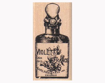 Violet France Parfum GUMMIstempel, französischer Stempel, Paris Stempel, Vintage Flaschenstempel, Vintage französischer Flaschenstempel, Mixed Media Stempel, Paris