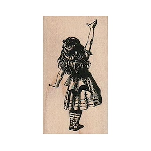 Alice Reaching RUBBER STAMP, Alice in Wonderland Stamp, Wonderland Stamp, Alice Stamp, Magic Stamp, Mad Hatter Stamp, Wonderland Lover Stamp