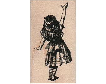 Alice Reaching RUBBER STAMP, Alice in Wonderland Stamp, Wonderland Stamp, Alice Stamp, Magic Stamp, Mad Hatter Stamp, Wonderland Lover Stamp