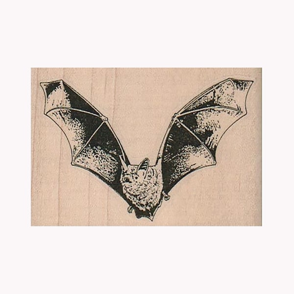 Flying Bat RUBBER STAMP, Halloween Stamp, Bat Stamp, Scary Stamp, Vampire Stamp, Flying Bat Stamp, Halloween Bat Stamp, Halloween Card, Bats