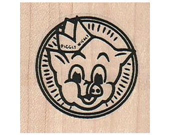 Grocery Store Pig RUBBER STAMP, Grocer Stamp, Grocery Store Stamp, Piggly Wiggly Stamp, Pig Stamp, Supermarket Stamp, Piggly Wiggly, Retro