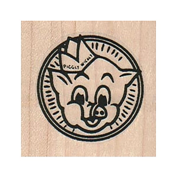 Grocery Store Pig RUBBER STAMP, Grocer Stamp, Grocery Store Stamp, Piggly Wiggly Stamp, Pig Stamp, Supermarket Stamp, Piggly Wiggly, Retro