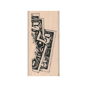 Paid With Dollar Sign Rubber Stamp