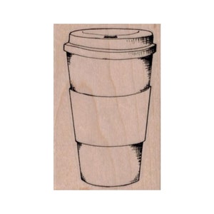 Coffee Cup RUBBER STAMP, Starbucks Stamp, Starbucks Lover Stamp, Coffee Lover Stamp, Coffee to Go Stamp, Breakfast Stamp, Coffee Gift Idea