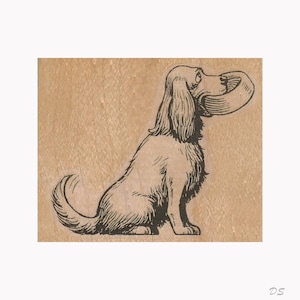 Hungry Dog RUBBER STAMP, Dog Stamp, Puppy Stamp, Cute Puppy Stamp, Golden Retriever Stamp, Labrador Dog Stamp, Hungry Dog Stamp, Dog Dish