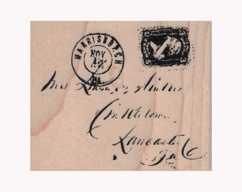 Sello de goma para postal de Harrisburg, sello de fondo, sello de técnica mixta, sello postal, sello de viaje, sellos para postales, sello postal, sello para cartas