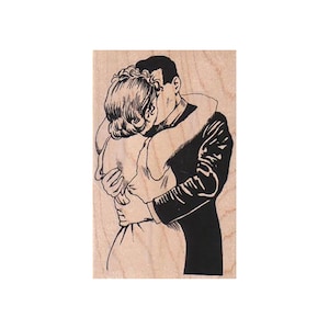 Embrassant couple tampon en caoutchouc, tampon couple, fabrication de cartes de jeunes mariés, jeunes mariés, tampon couple s'embrassant, tampon amour
