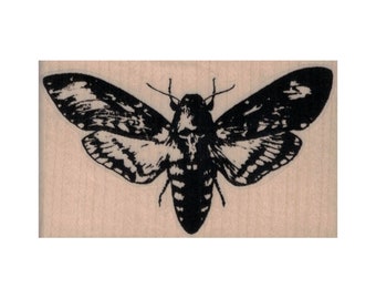 Deathhead Moth RUBBER STAMP, Steampunk Stamp, Moth Stamp, Flying Insect Stamp, Bug Stamp,  Butterfly Stamp, Death Head Moth, Steampunk, Moth