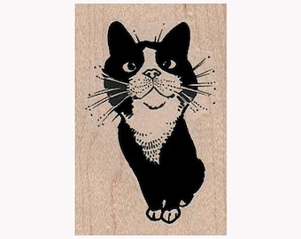 Cat Looking Up RUBBER STAMP, Kitty Stamp, Black Cat Stamp, Feline Stamp, Cat Lover Stamp, Cat Stamp, Kitty Stamp, Cats Stamp, Funny Cat